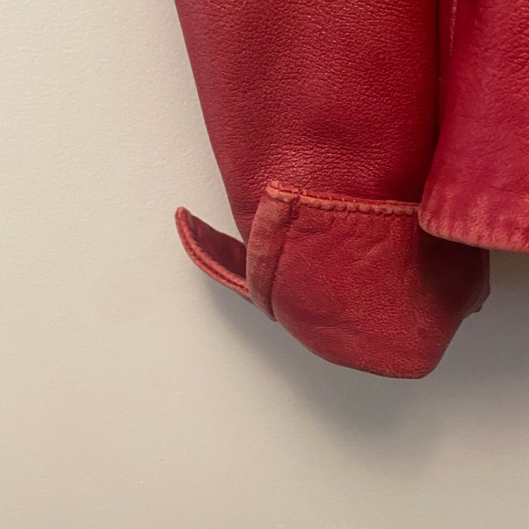 Danier Soft Genuine Red Leather Blazer Style Jacket Sz L - Picture 7 of 8